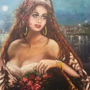 Ayışığında Çiçekçi Kadın / Süleyman Zilayaz