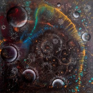 Güven Araz - Sound of Cosmos  100x100 cm Tuv. Üz. Akrilik