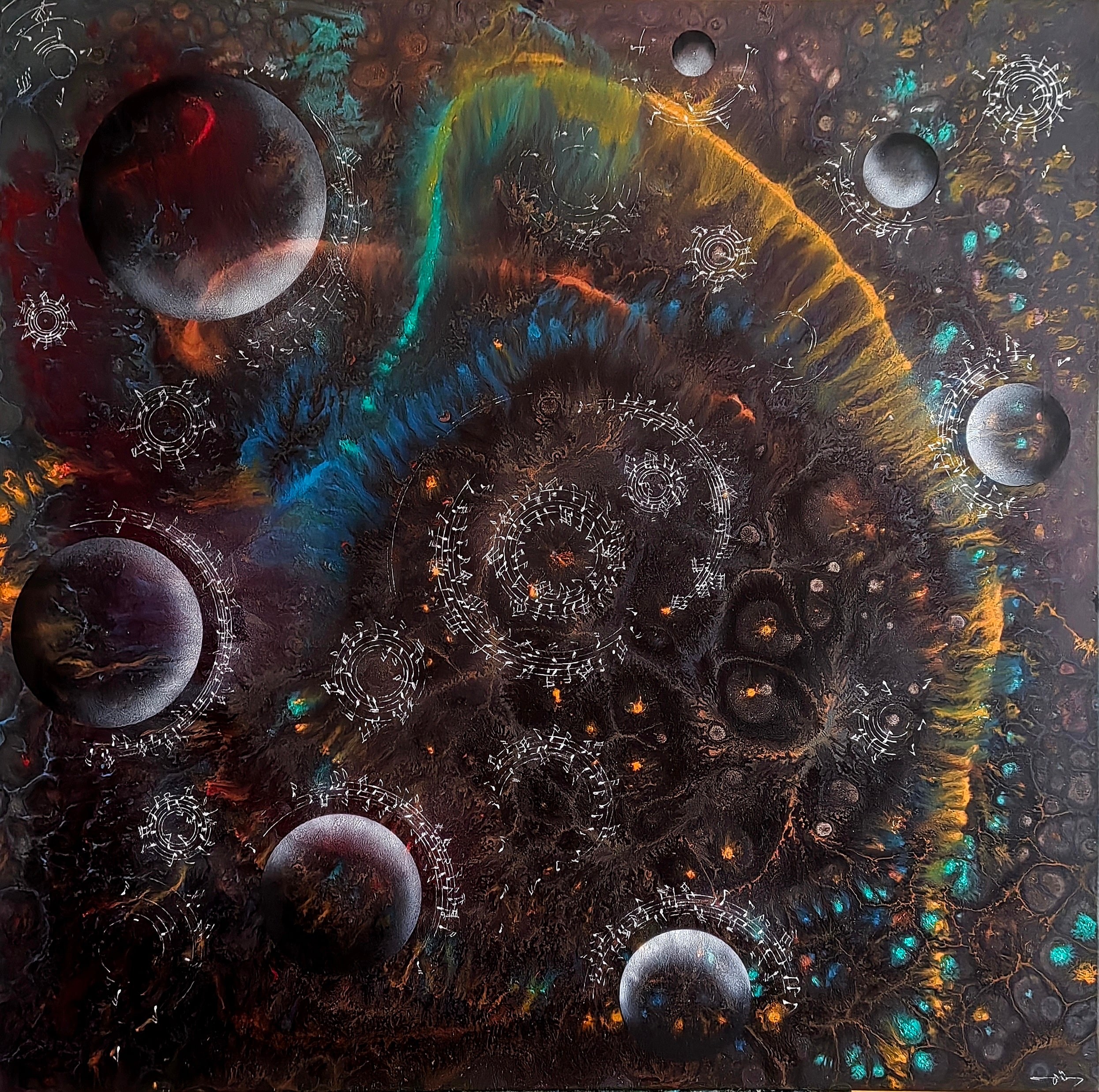 Güven Araz - Sound of Cosmos 100x100 cm Tuv. Üz. Akrilik